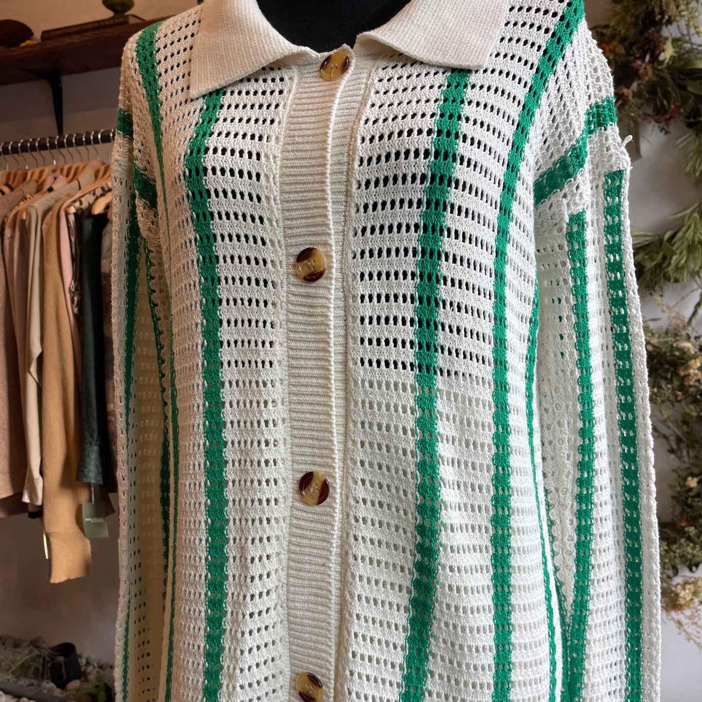 Vintage 70’s Crochet Knit Oversized Sweater