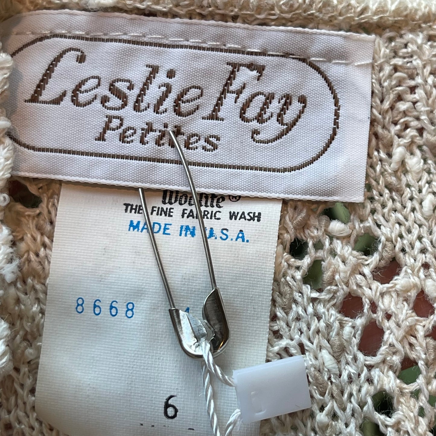 Vintage Leslie Fay Knit Short Sleeve Sweater