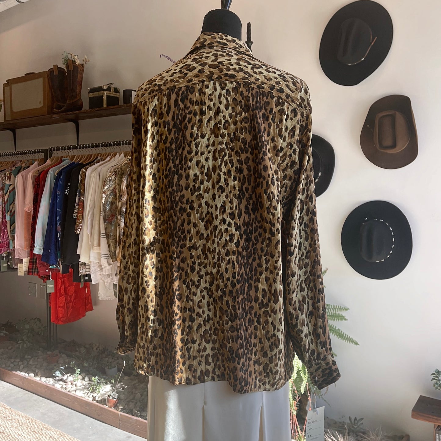 Vintage Silk Club 90’s Animal Print Blouse