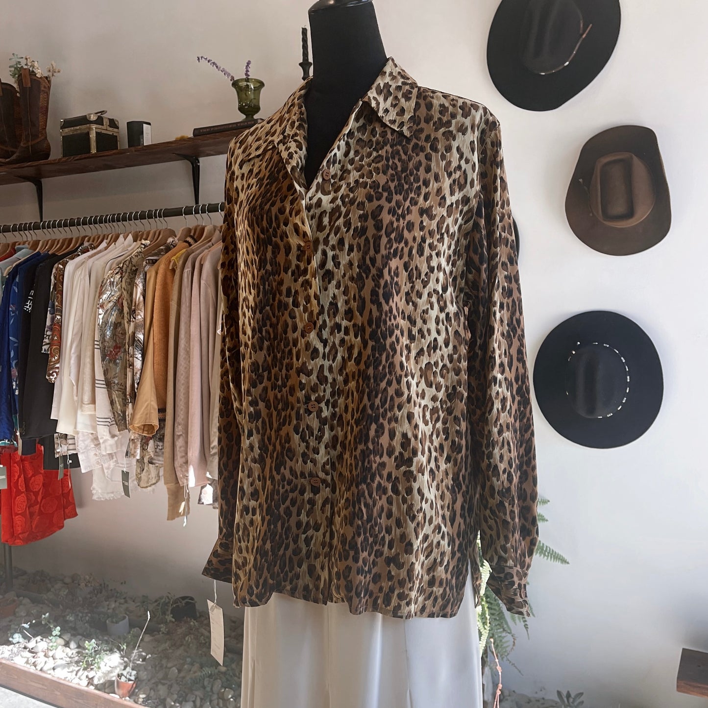 Vintage Silk Club 90’s Animal Print Blouse