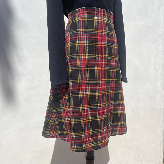 Vintage Tartan Print A Line Skirt 80’s