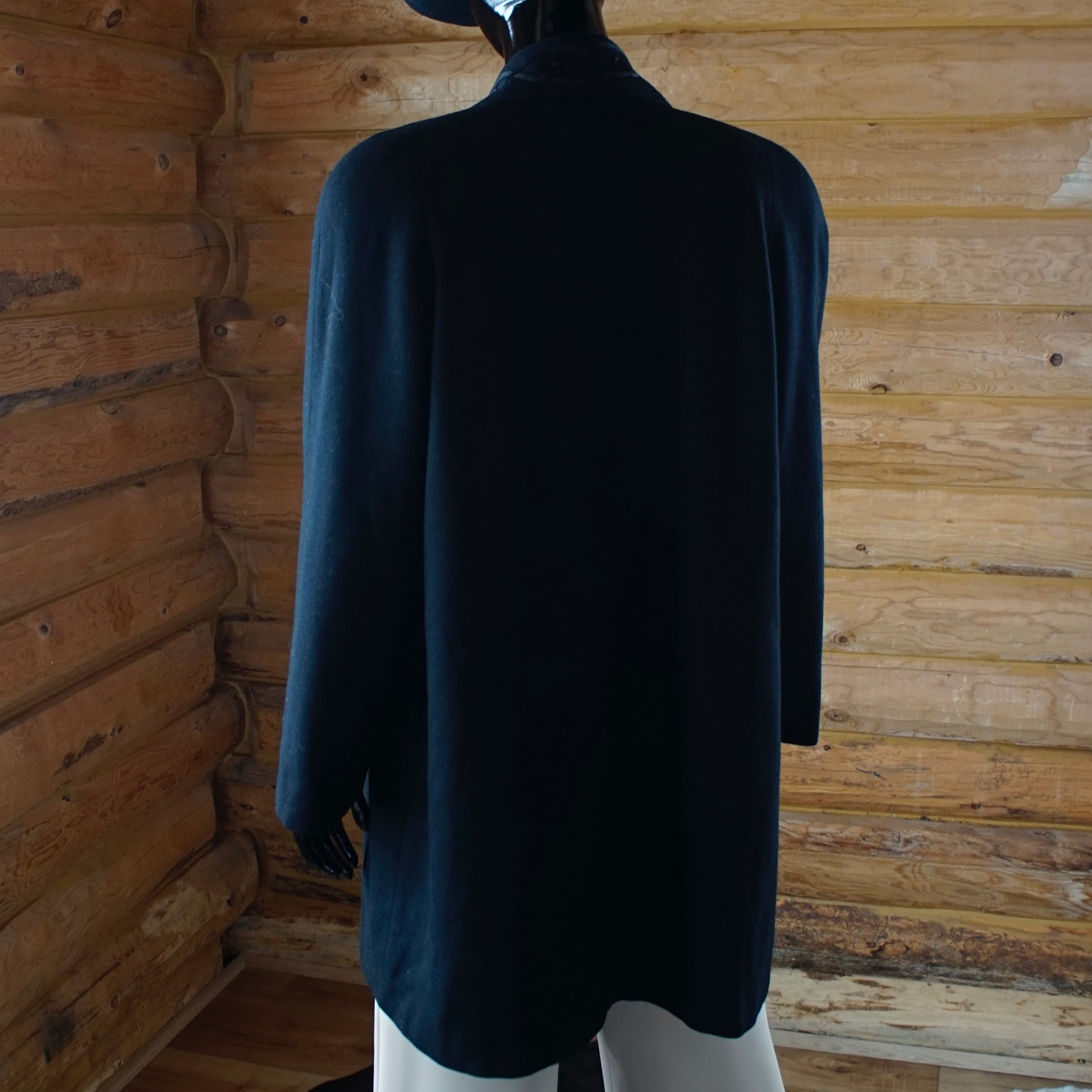 Vintage Alorna Wool Coat in Black 80's - SHOP EZRA