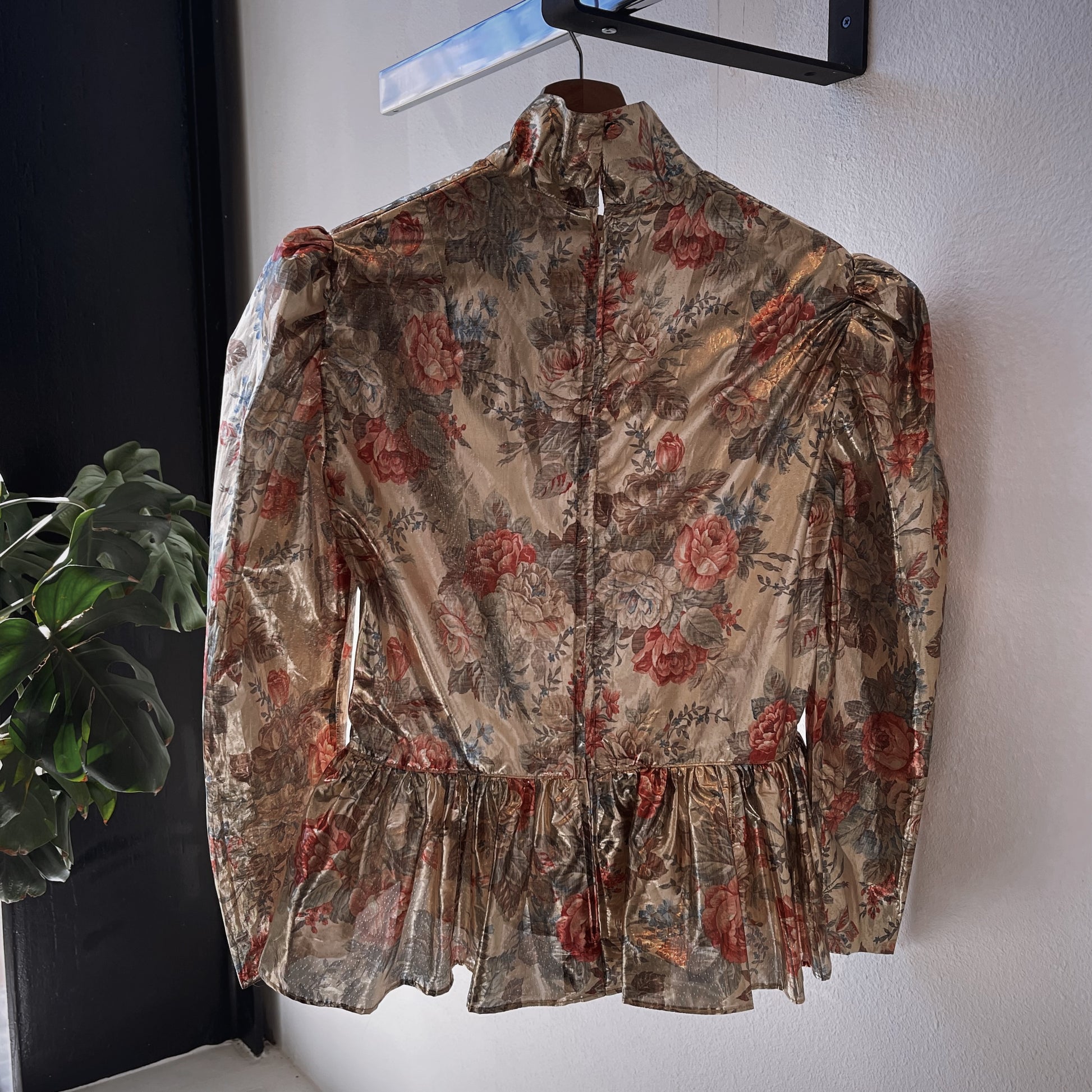 Vintage Metallic Floral Blouse - SHOP EZRA