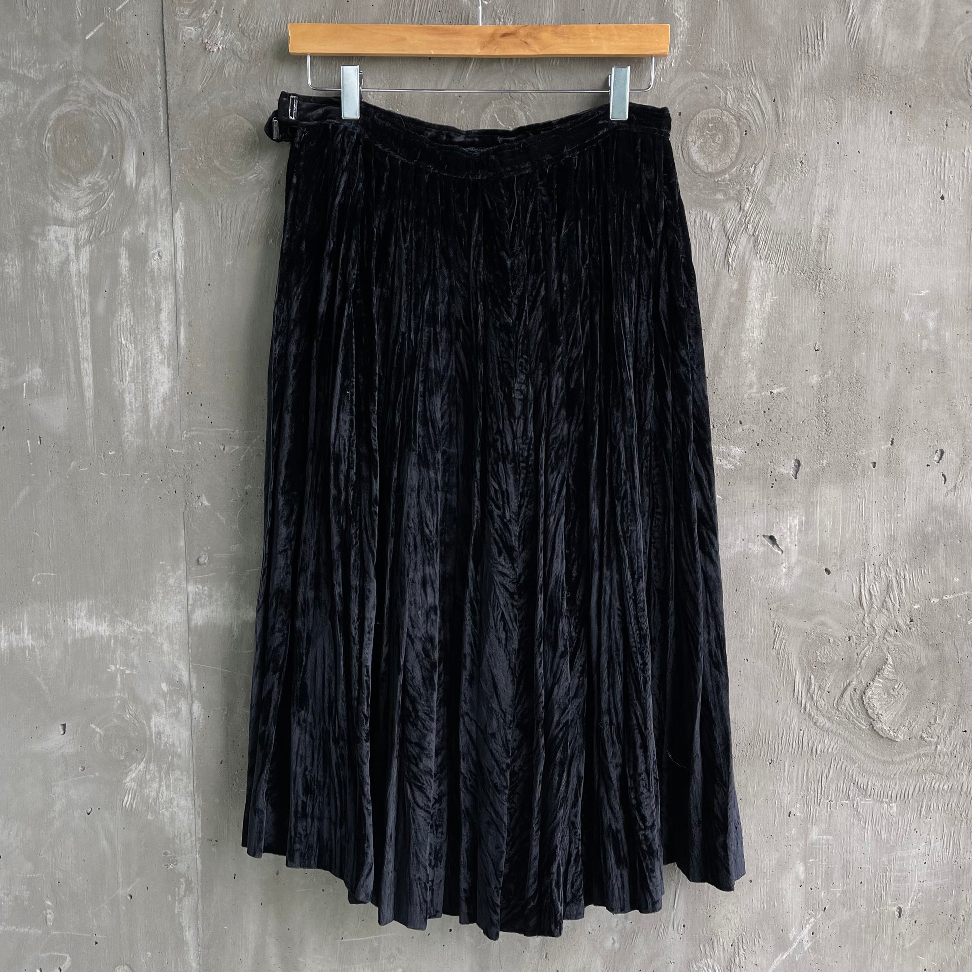 Vintage Yves Saint Laurent Velvet Skirt in Black - SHOP EZRA