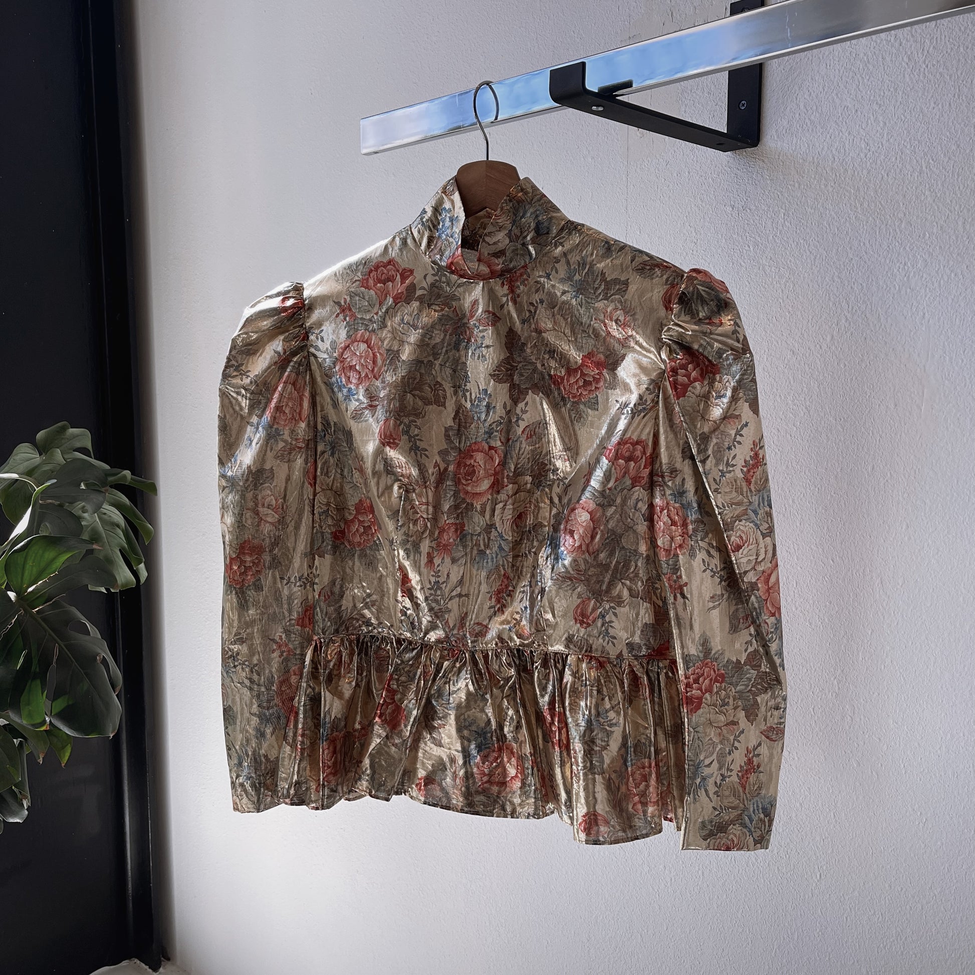 Vintage Metallic Floral Blouse - SHOP EZRA