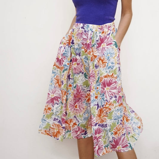 Vintage 80’s Christian Dior Floral Print Skirt - SHOP EZRA