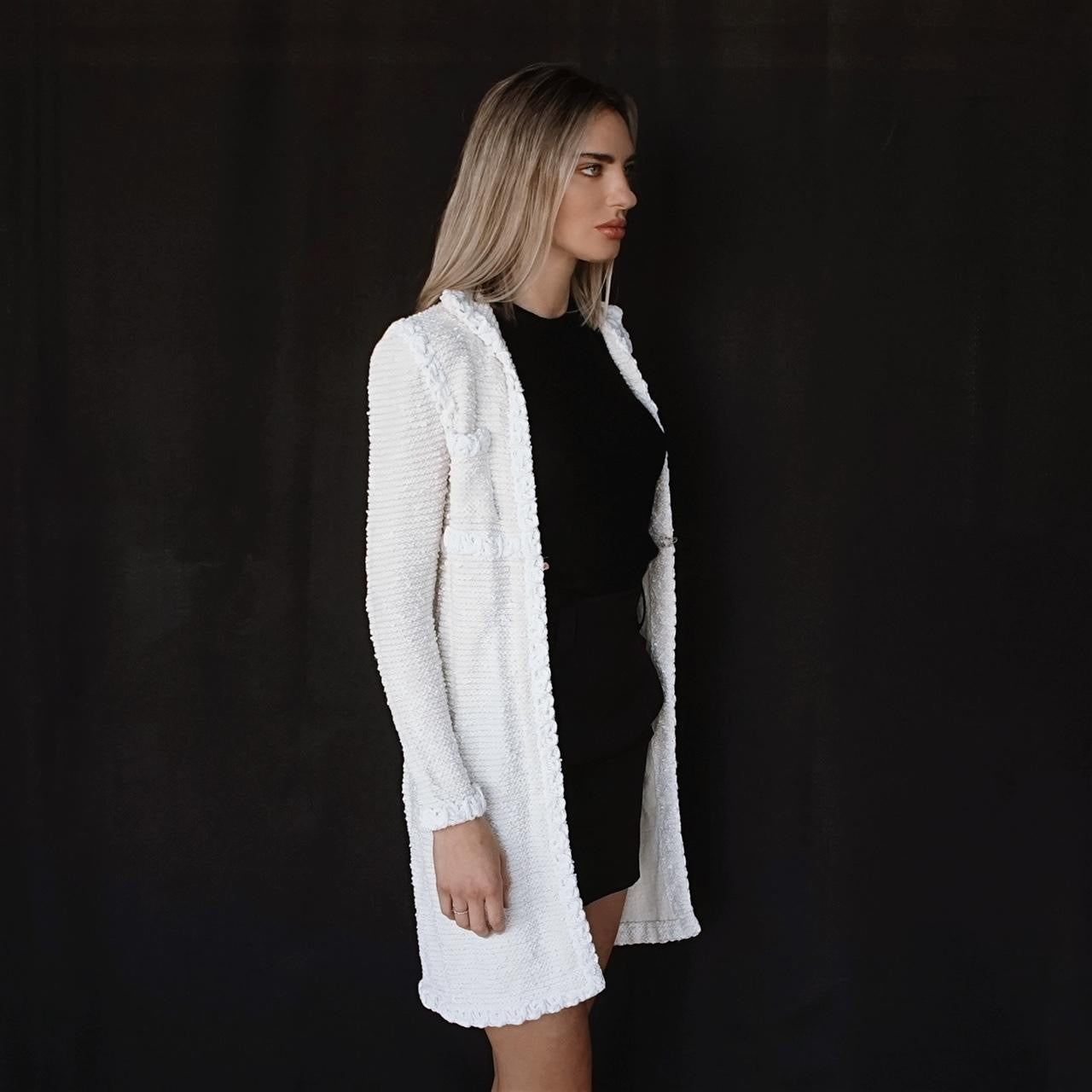 Vintage Knit Cardigan Jacket in Ivory - SHOP EZRA