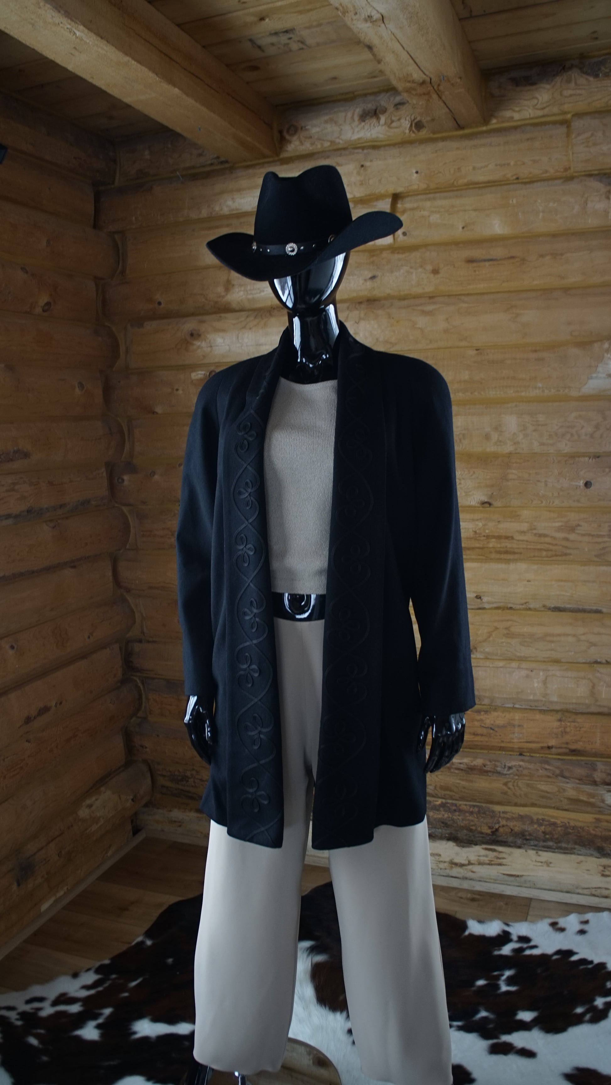 Vintage Alorna Wool Coat in Black 80's - SHOP EZRA